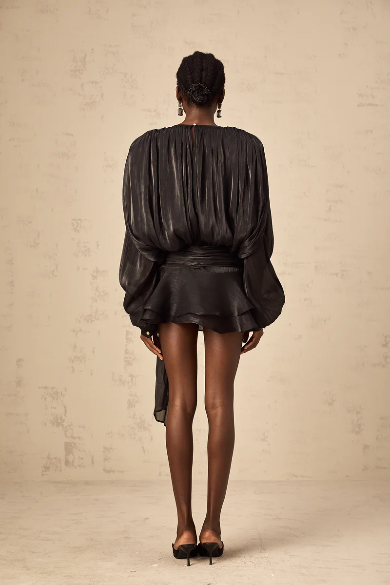 ROSA - Elegant Chiffon Mini Dress with Soft Draping