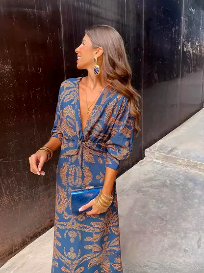 FARA - Bohemian Elegance Midi Dress