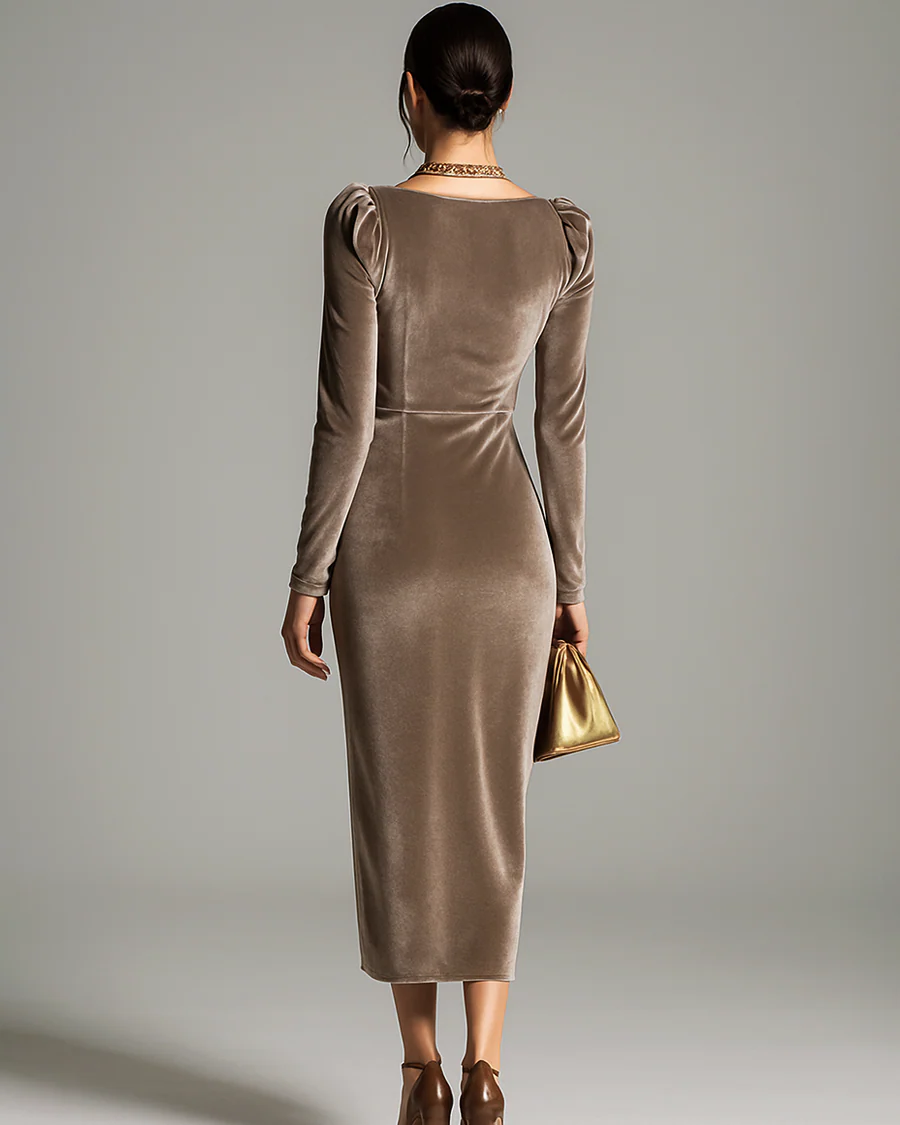 SILVIA - Luxury Velvet Draped Evening Dress