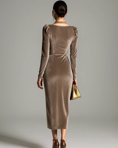 SILVIA - Luxury Velvet Draped Evening Dress