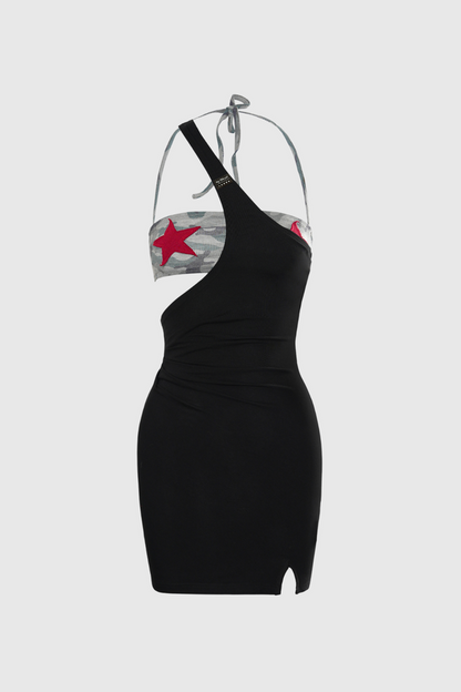 LAURA - Deconstructed Halter Mini Dress