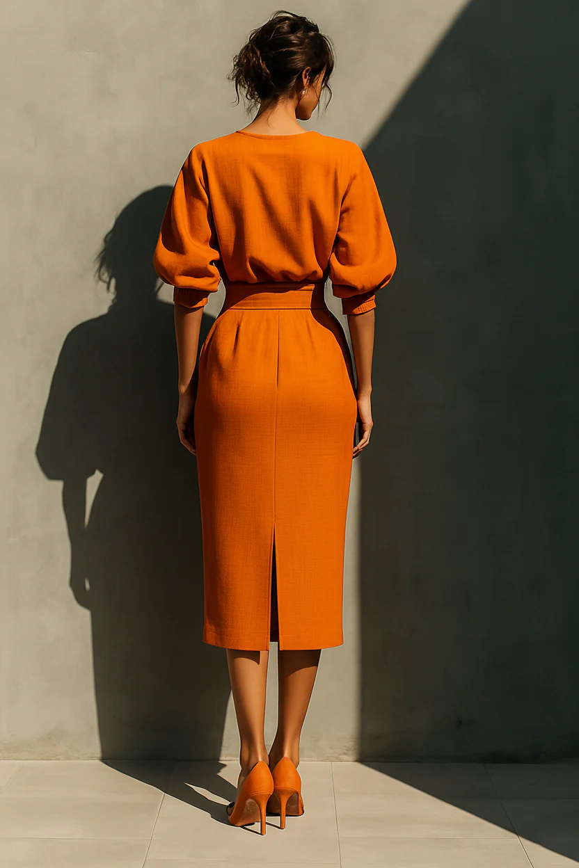 MARTA - Elegant Structured Midi Dress