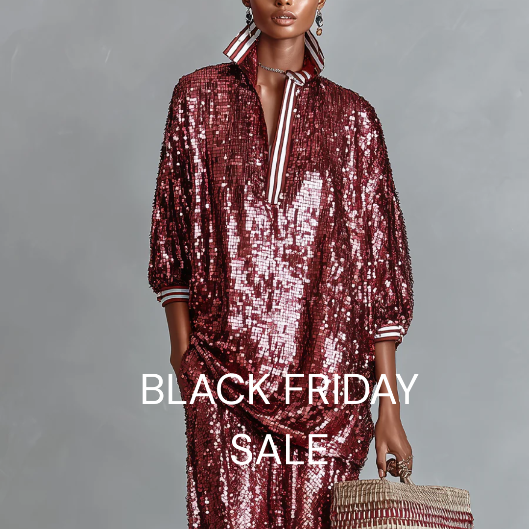 ELENA - Sequin Relaxed Set in Ruby Red