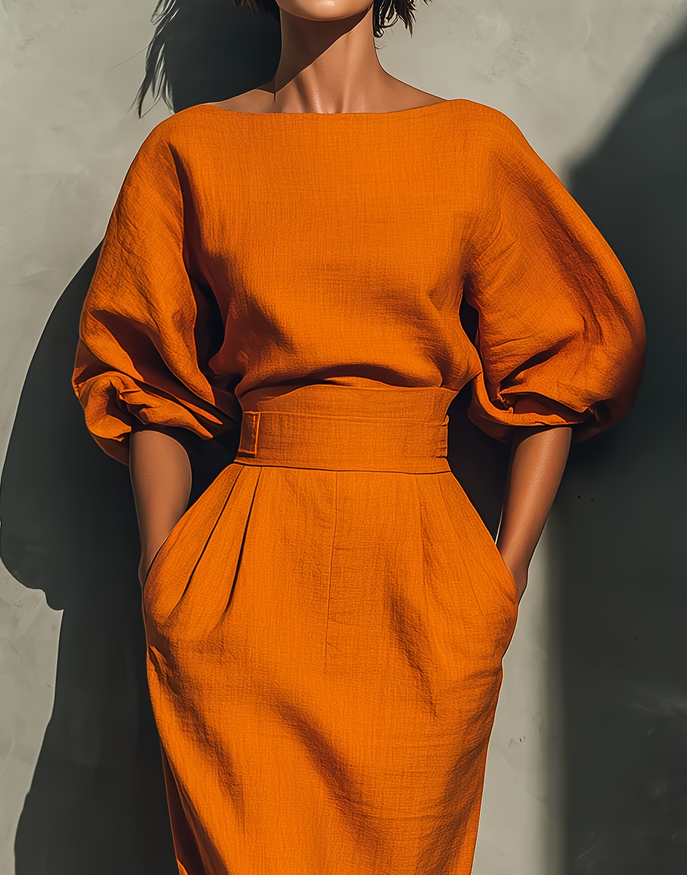 MARTA - Elegant Structured Midi Dress