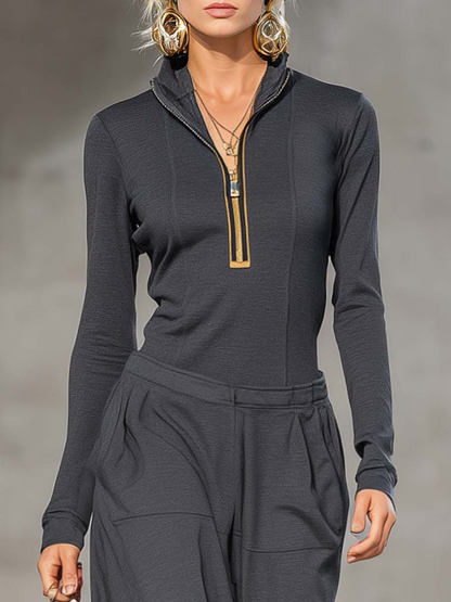 NARA - Western Luxe Zip-Front Two Piece Pants Set