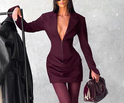 PAOLA - Power-Silhouette Mini Dress