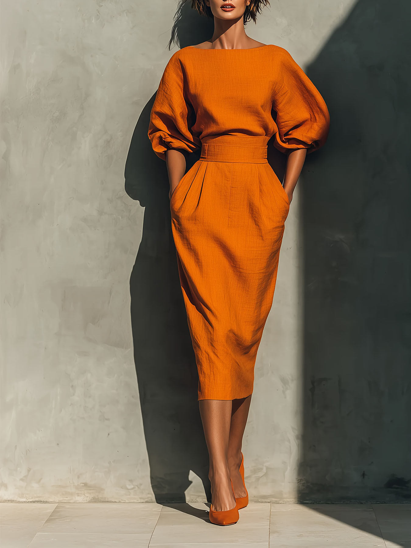 MARTA - Elegant Structured Midi Dress