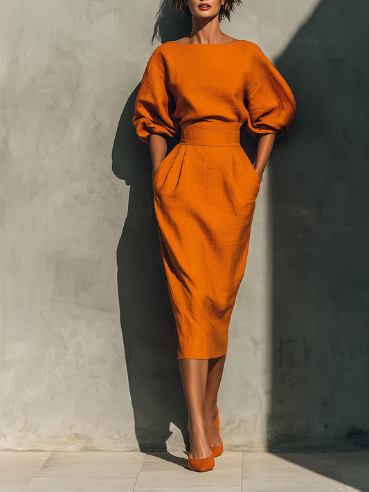 MARTA - Elegant Structured Midi Dress