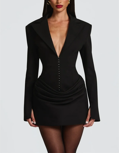 PAOLA - Power-Silhouette Mini Dress