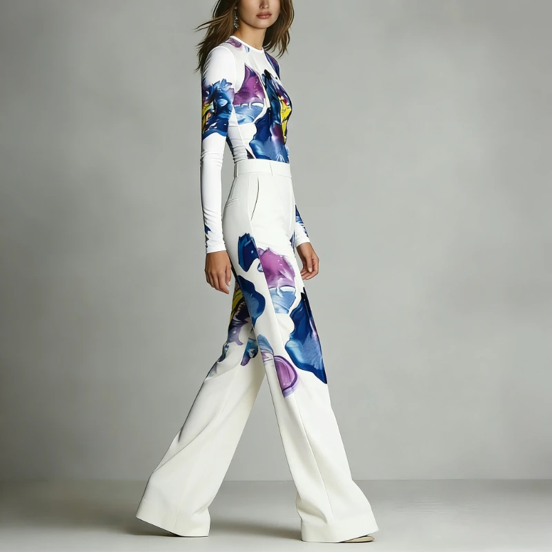 BENEDETTA - Floral Art Wide-Leg Set