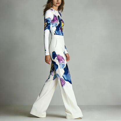 BENEDETTA - Floral Art Wide-Leg Set