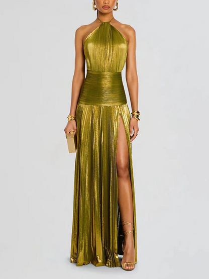 DORA - Golden Goddess Evening Gown