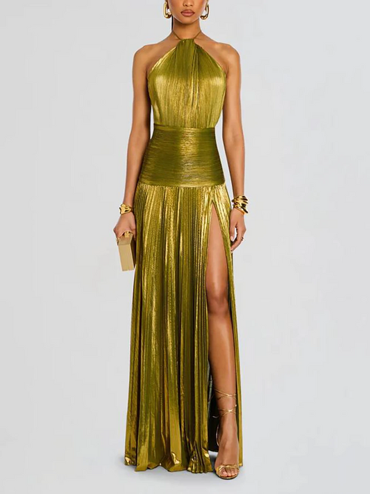 DORA - Golden Goddess Evening Gown