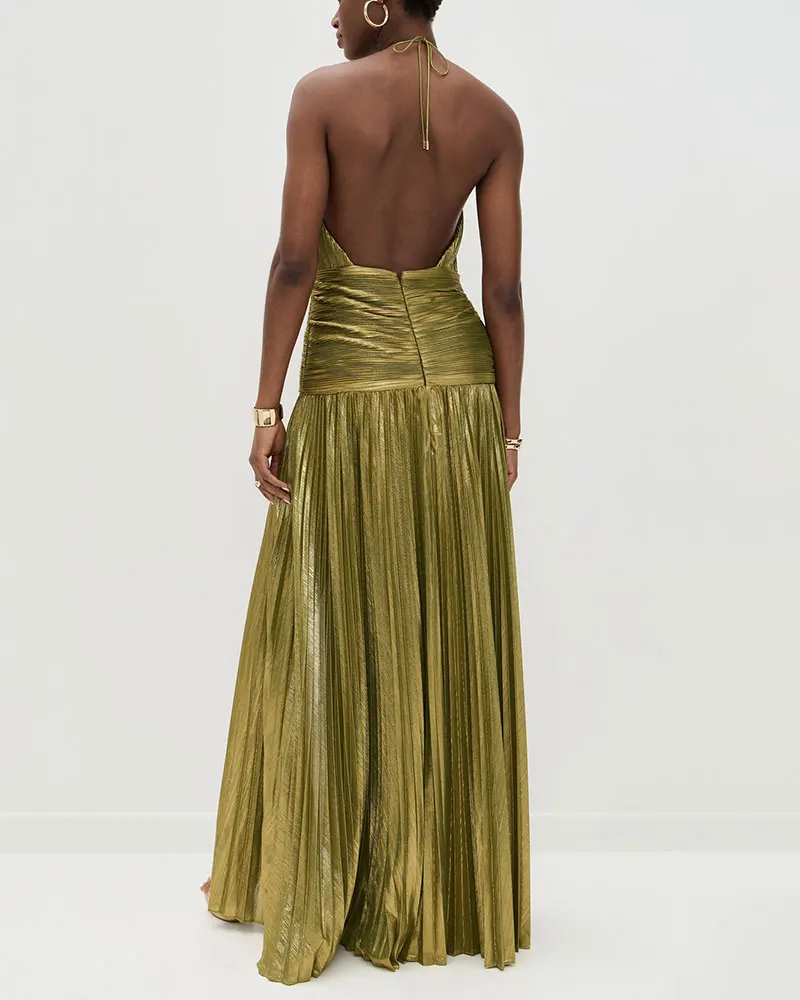 DORA - Golden Goddess Evening Gown