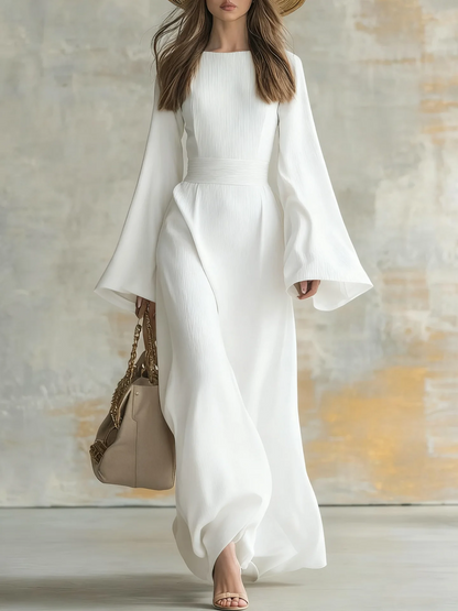 SAMANTA - Flowy Long-Sleeve Maxi Dress