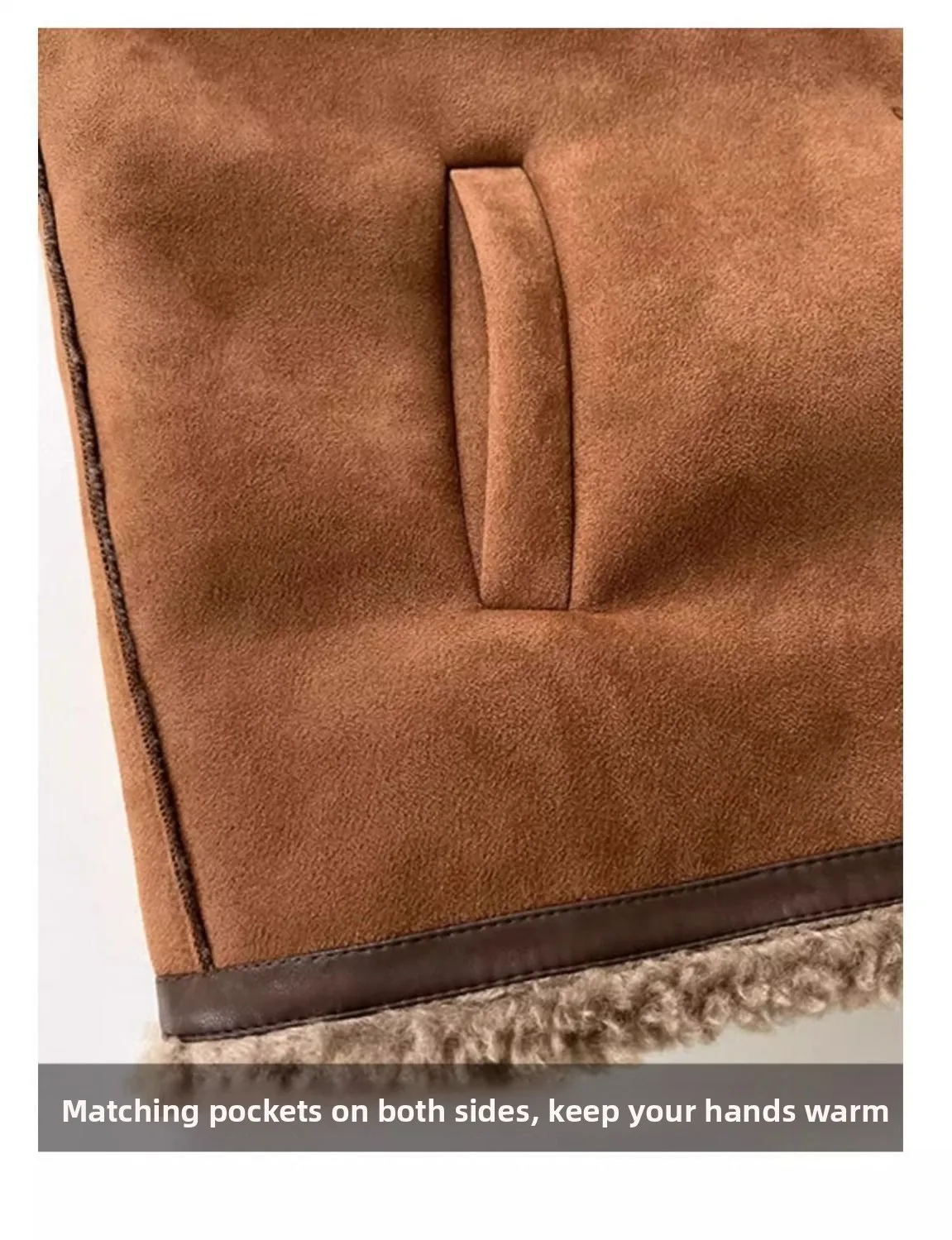 IDA - Cozy Faux Shearling Trim Jacket – Warm Winter Essential