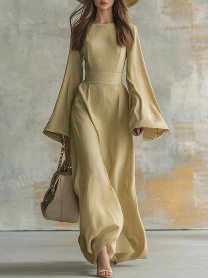 SAMANTA - Flowy Long-Sleeve Maxi Dress