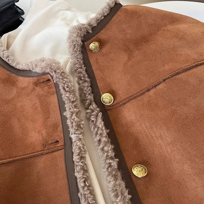 IDA - Cozy Faux Shearling Trim Jacket – Warm Winter Essential