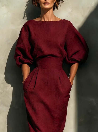 MARTA - Elegant Structured Midi Dress