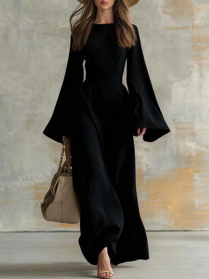 SAMANTA - Flowy Long-Sleeve Maxi Dress