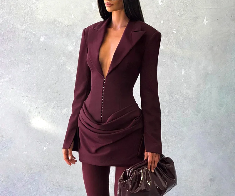 PAOLA - Power-Silhouette Mini Dress