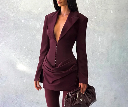 PAOLA - Power-Silhouette Mini Dress