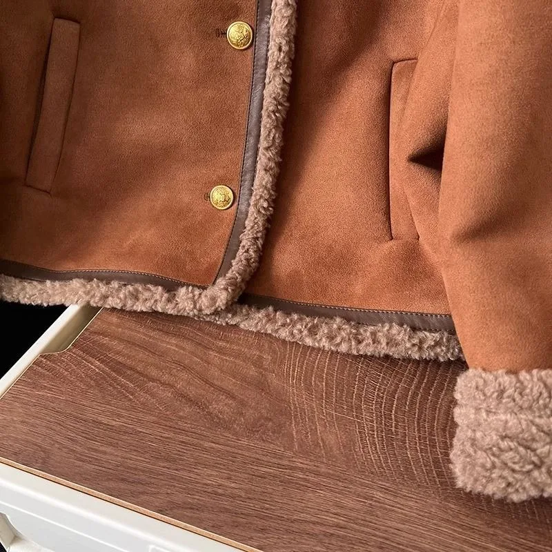 IDA - Cozy Faux Shearling Trim Jacket – Warm Winter Essential