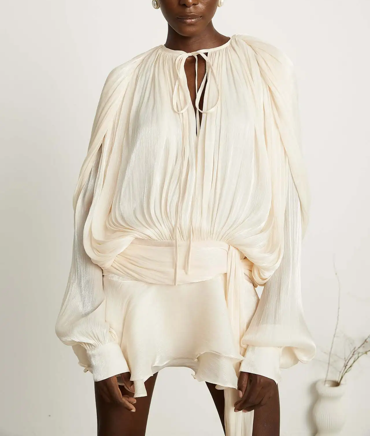 ROSA - Elegant Chiffon Mini Dress with Soft Draping