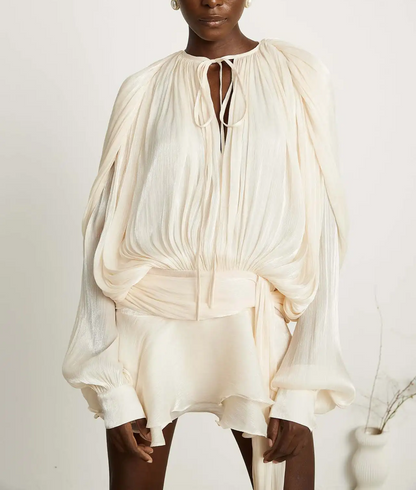 ROSA - Elegant Chiffon Mini Dress with Soft Draping