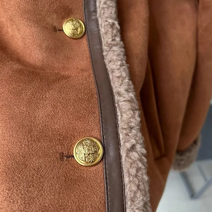 IDA - Cozy Faux Shearling Trim Jacket – Warm Winter Essential