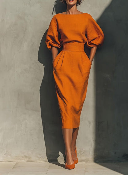 MARTA - Elegant Structured Midi Dress